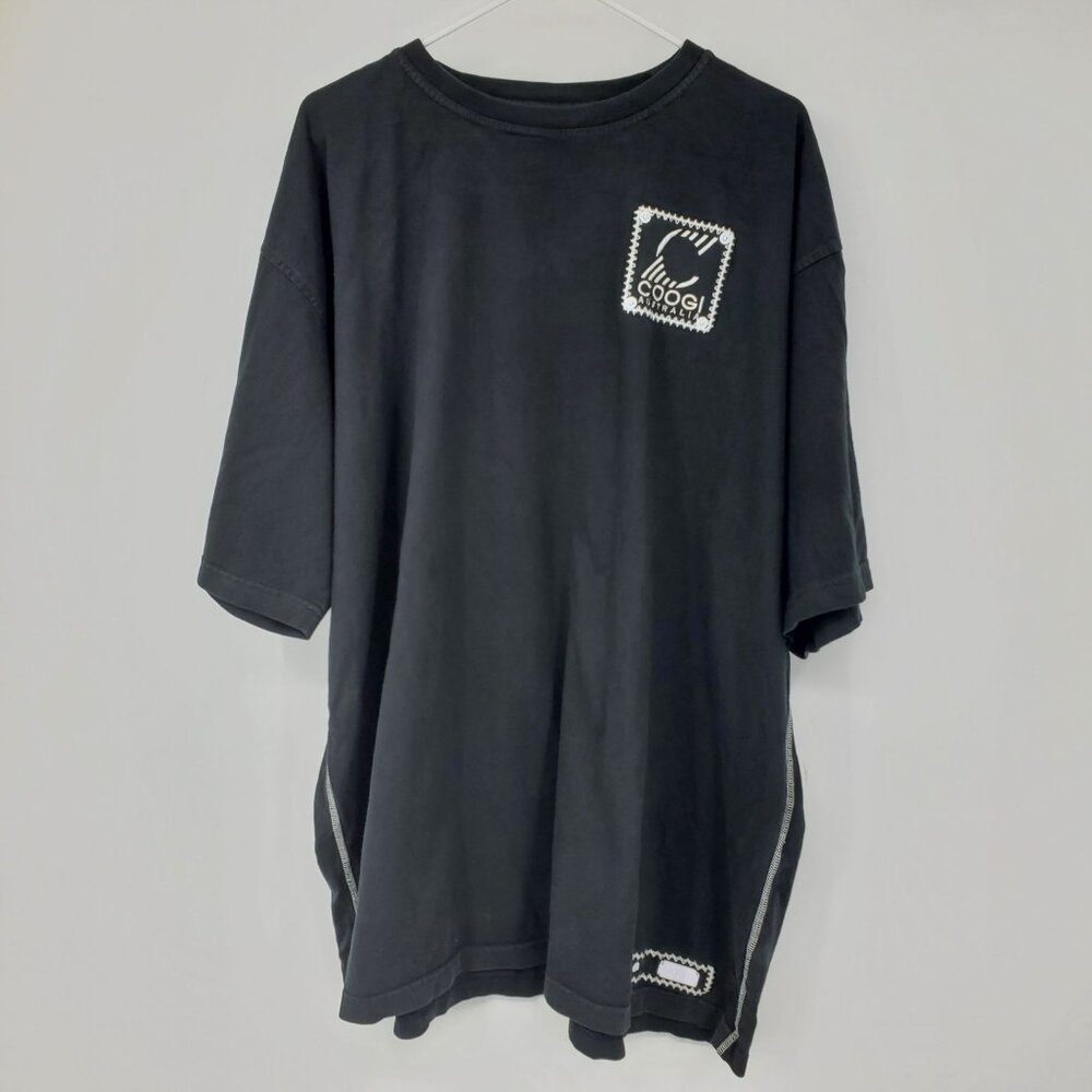 Vintage Coogi 1969 Black Embroidered Riveted Embroidered T Shirt‎ XXXL